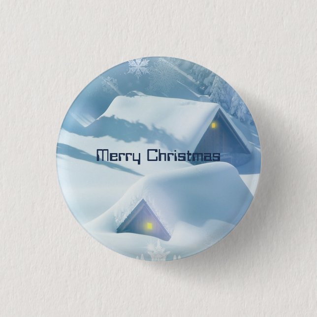 Roofs Covered with Glittering Snow  Button (Front)