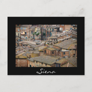 Roofs in Siena black border postcard