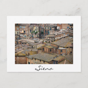 Roofs in Siena white border postcard