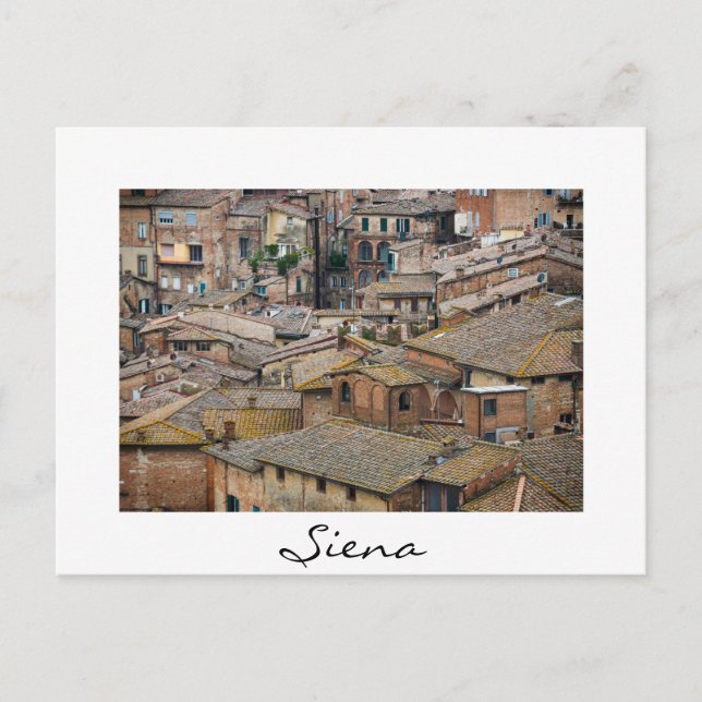 Roofs in Siena white border postcard (Front)