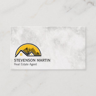 Rooftop and Cityscape Marble Business Card