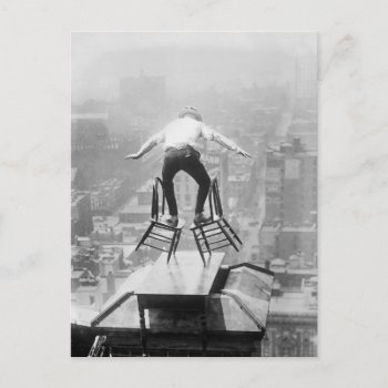 Rooftop Balancing Act  1910 Postcard by HistoryPhoto at Zazzle