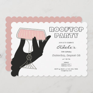 Rooftop Bar Lounge Nightlife Outing Birthday Invitation