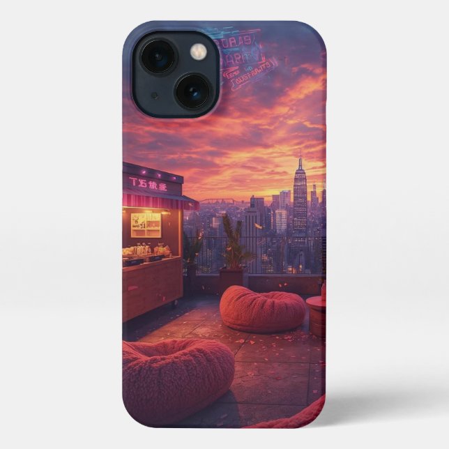 Rooftop Beats and Sunset Treats iPhone Case (Back)