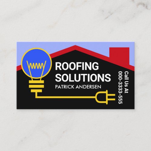 Rooftop Bulb Ideas Roofing Contractor Business Card