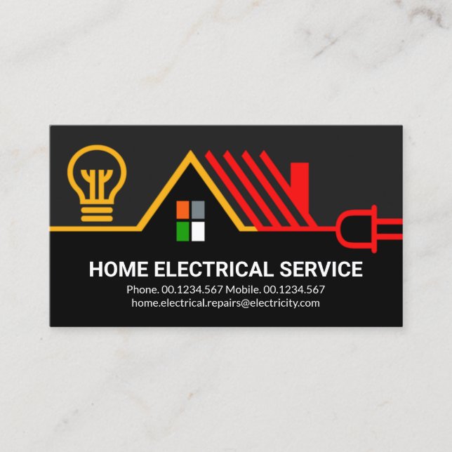 Rooftop Electrical Wiring Circuit Business Card (Front)