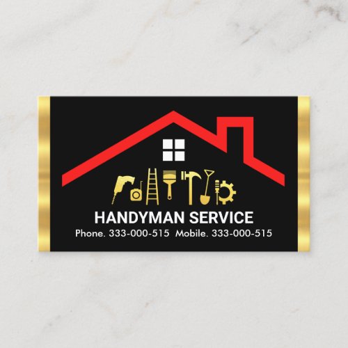Rooftop Handyman Tools Stripes Business Card