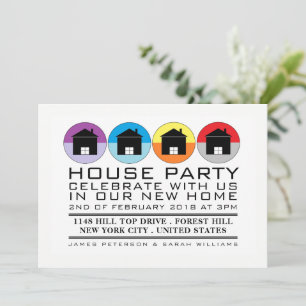 Rooftop Icons, Housewarming Party, House Party Invitation