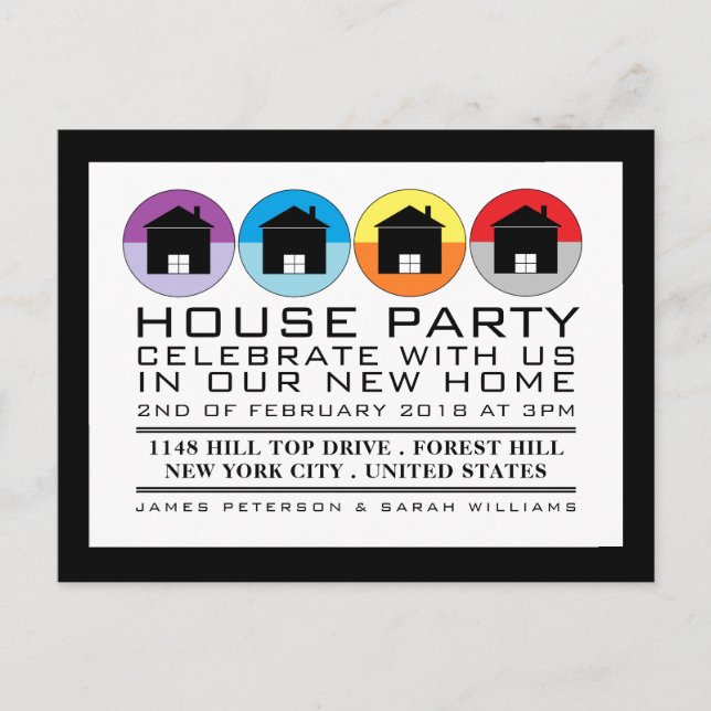 Rooftop Icons, Housewarming Party Invitation (Front)