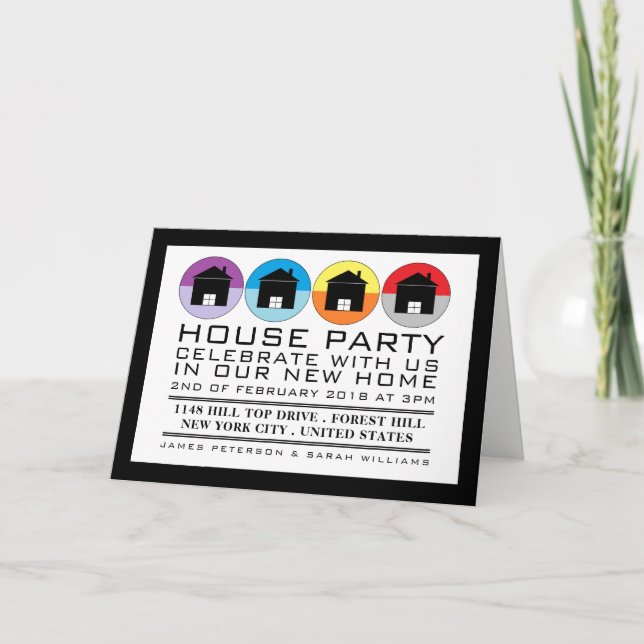 Rooftop Icons, Housewarming Party Invitation (Front)