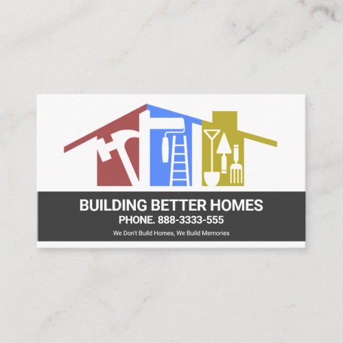 Rooftop Layers Handyman Tools Building Business Card