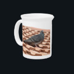 Rooftop Pigeon Pitcher<br><div class="desc">This awesome pitcher features a photograph of a wild Pigeon sitting on top of a roof. The pigeon has beautiful mottled plumage and looks very content upon its rooftop perch.</div>