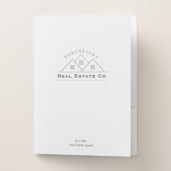 Rooftop Real Estate Logo Pocket Folder by artNimages at Zazzle