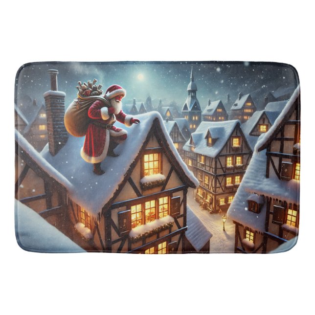 Rooftop Santa Bath Mat (Front)