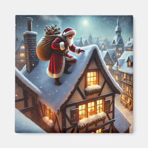 Rooftop Santa Magnet