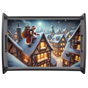 Rooftop Santa Serving Tray