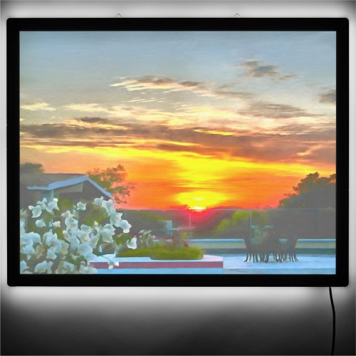 Rooftop Sunset 2295 Art Print LED