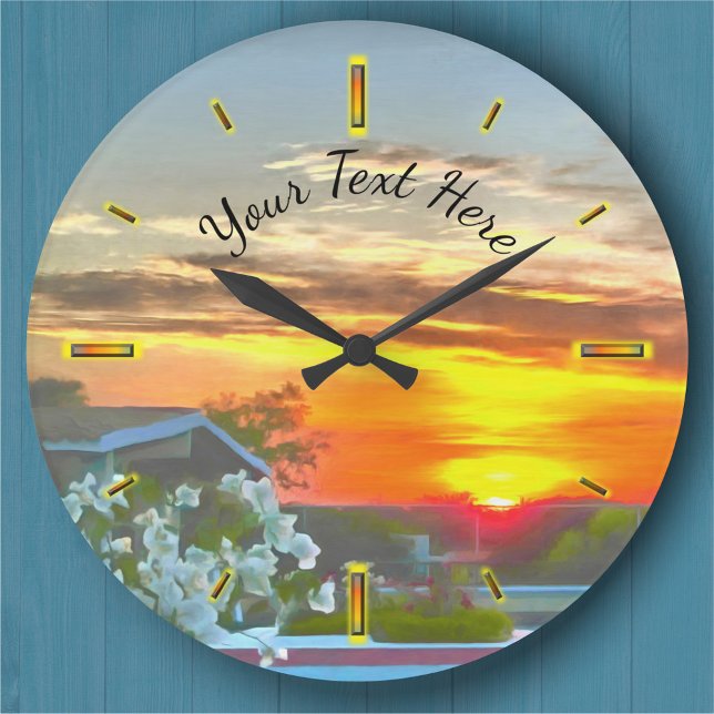 Rooftop Sunset 2295 Large Clock (Creator Uploaded)