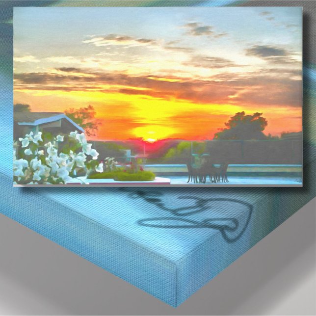 Rooftop Sunset 2295 Original Art Canvas Print (Creator Uploaded)