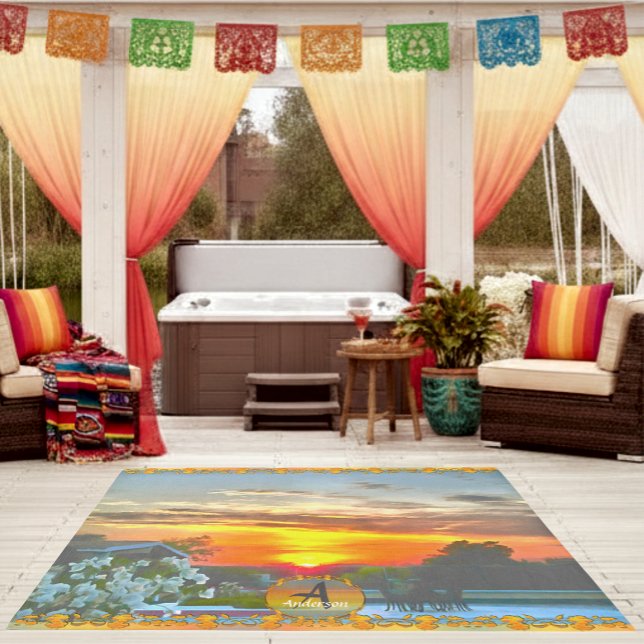 Rooftop Sunset 2295 Outdoor Rug (Creator Uploaded)