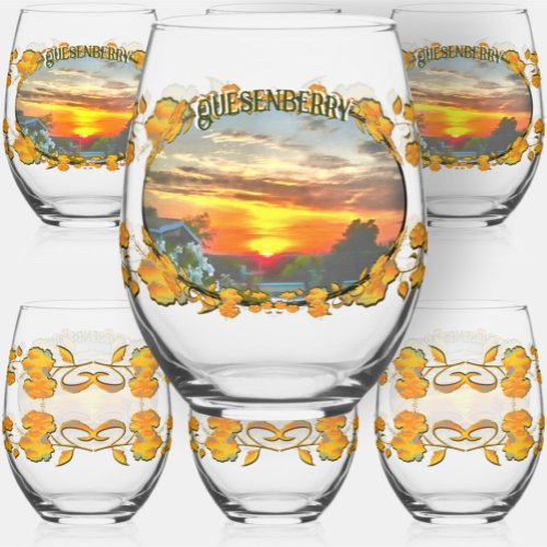 Rooftop Sunset 2295 Stemless Wine Glass
