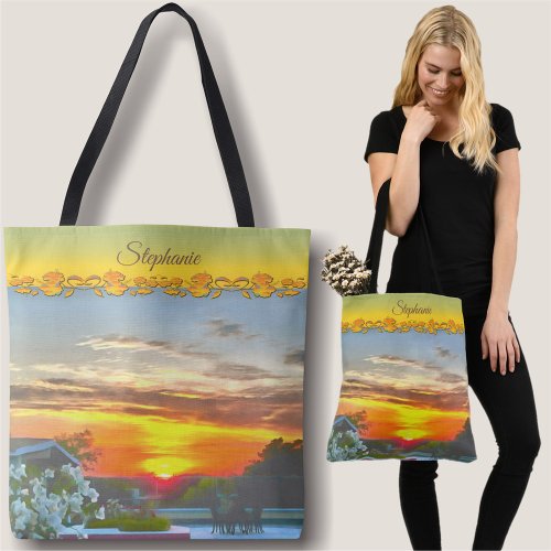 Rooftop Sunset 2295 Tote Bag
