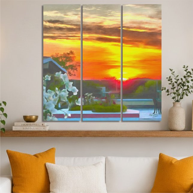 Rooftop Sunset 2295 Triptych (Creator Uploaded)