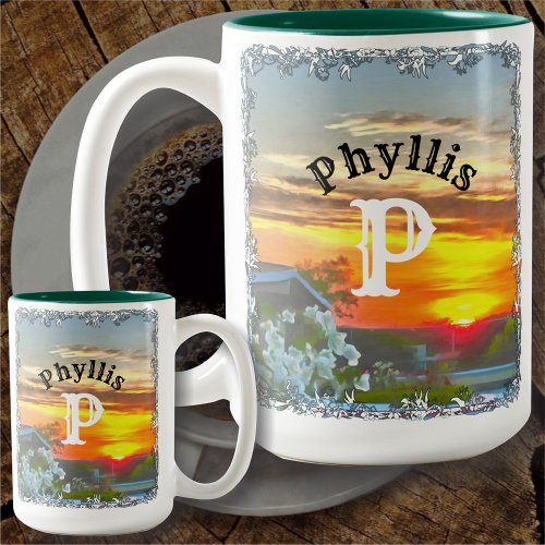 Rooftop Sunset 2295 Two_Tone Coffee Mug