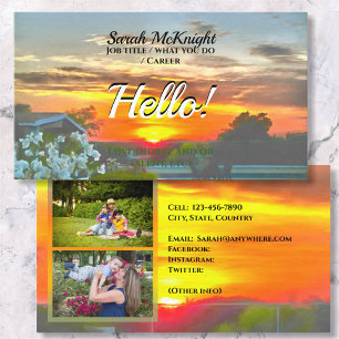 Rooftop Sunset Hello 2295 Calling Card
