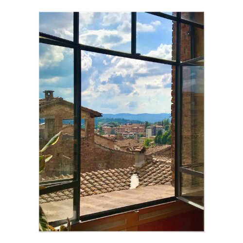 Rooftop View out the Window in Siena Italy Photo Print
