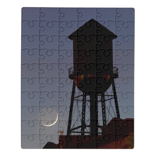 Rooftop Water Tower  Crescent Moon New Jersey Jigsaw Puzzle