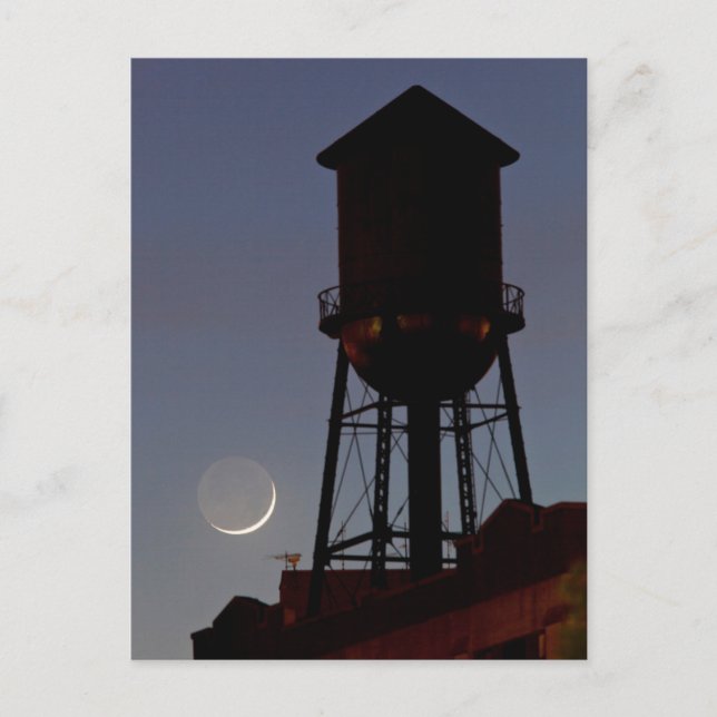 Rooftop Water Tower | Crescent Moon New Jersey Postcard (Front)