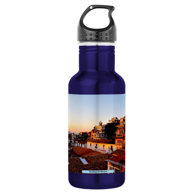 Rooftops in Mexico Water Bottle (Front)