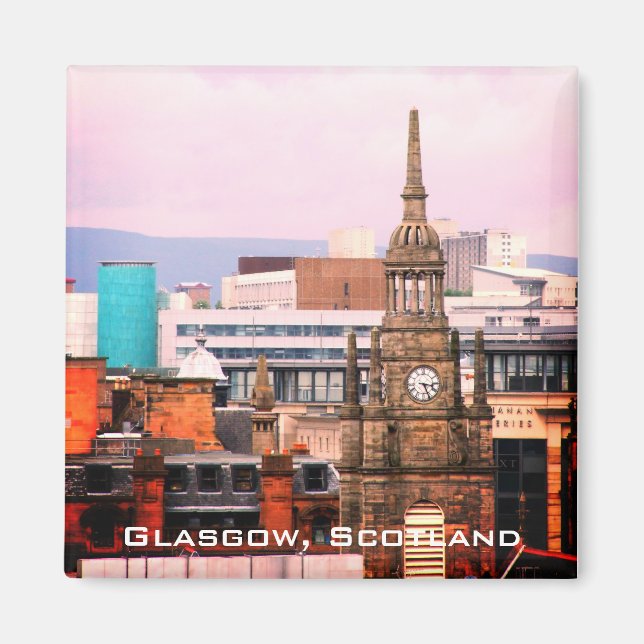 Rooftops of Glasgow, Scotland, fridge magnet (Front)