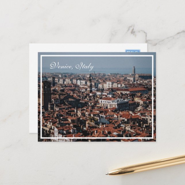 Rooftops of Venice, Italy Postcard (Front/Back In Situ)