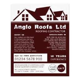 Rooftops, Roofer, Roofing Contractor Advertising Flyer