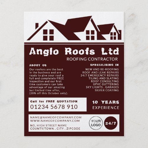 Rooftops Roofer Roofing Contractor Advertising Flyer