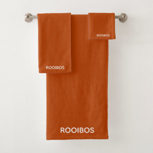 Rooibos red brown color name bath towel set