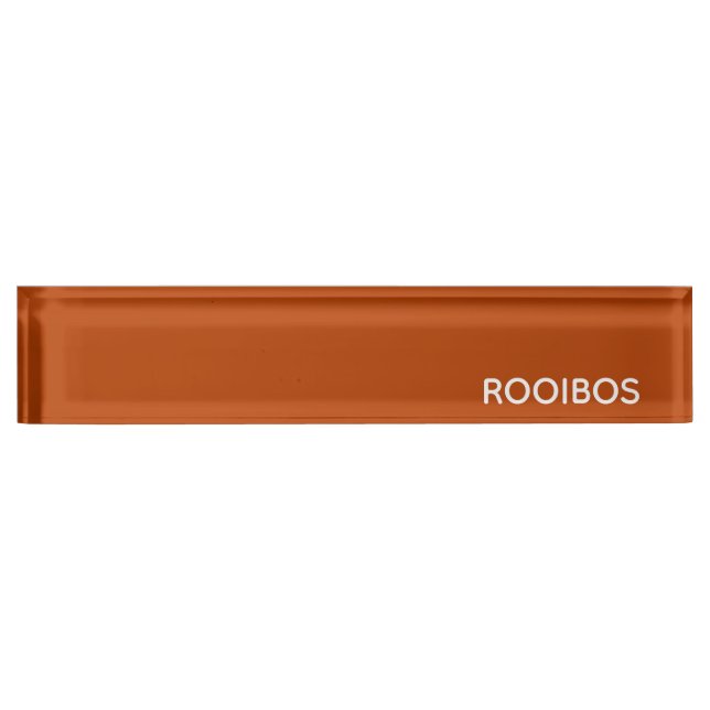 Rooibos red brown color name desk name plate (Front)