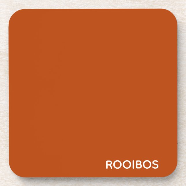 Rooibos red brown colour name beverage coaster (Front)