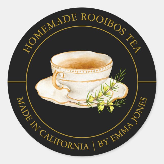 Rooibos Tea Modern label (Front)