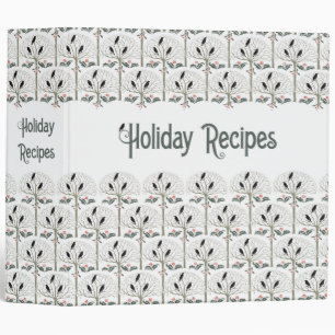 Rook and Holly Christmas Holiday Recipe 2" Binder