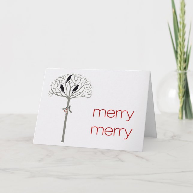 Rook and Holly Custom Christmas Holiday Cards (Front)