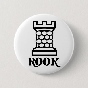 White Rook Chess Piece Button | Wacky Buttons