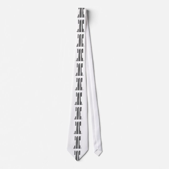 ROOK CHESS PIECE BAR CODE Game Barcode Pattern Tie (Front)