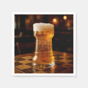 Rook Chess Piece Beer Glass Napkins