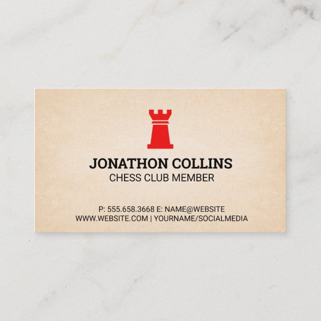 Rook Logo | Chess Club Business Card (Back)