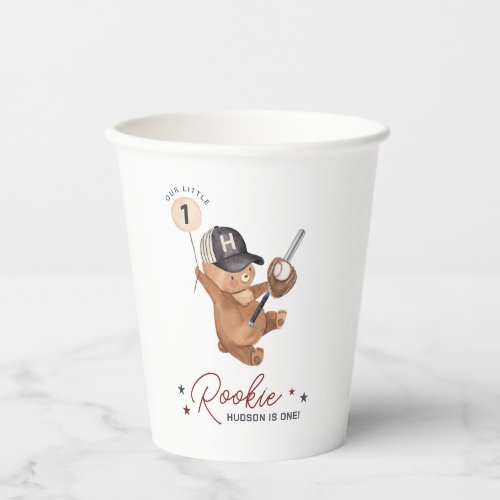 Rookie 1st Birthday Bear Paper Cups