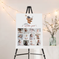 Rookie 1st Birthday Bear - Photo Collage Poster