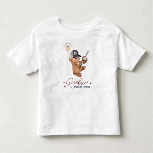 Rookie 1st Birthday Bear Toddler T_shirt